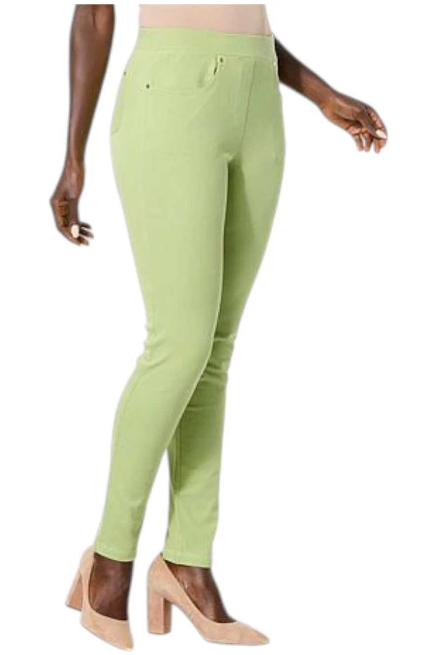 Antthony Women's Galaxy Knit Denim Jegging Light Avocado - Regular